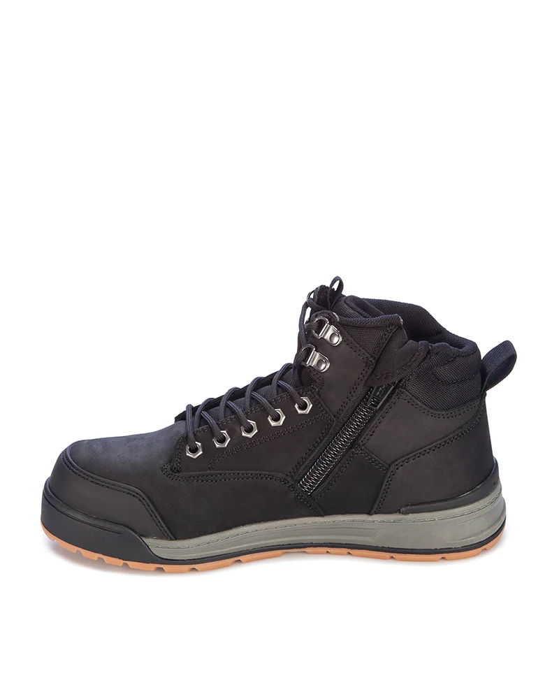 3056 Lace Zip Safety Boot - Black - Image 2