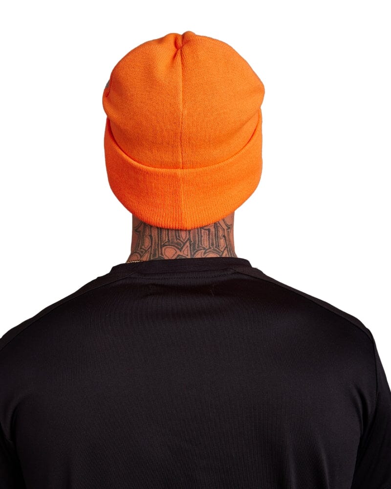 Knit Logo Beanie - Hi Vis Orange - Image 2