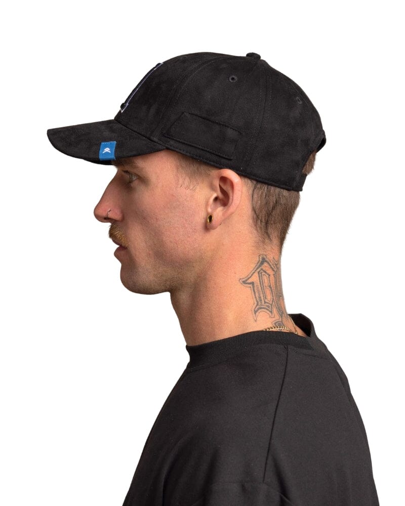 Suede Baseball Hat - Black - Image 2