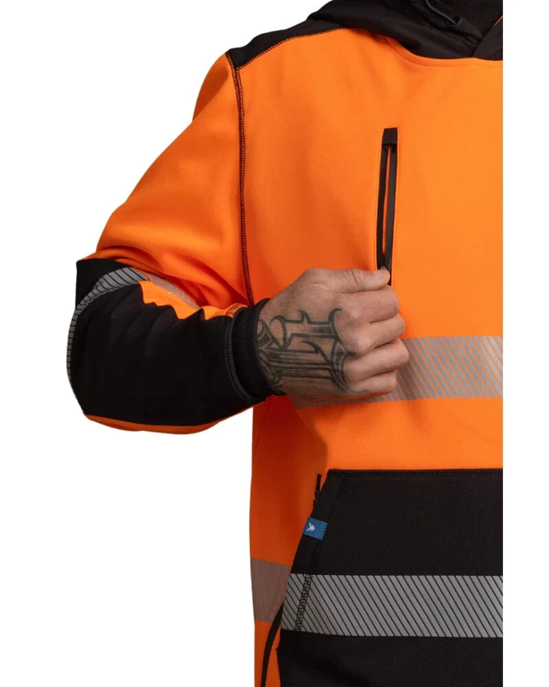 Taped Tech Hoodie 2.0 - Hi Vis Orange - Image 8