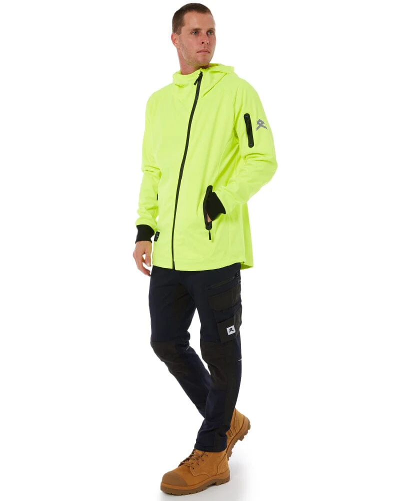 Tech Stretch Soft Shell Jacket - Hi Vis Yellow - Image 2