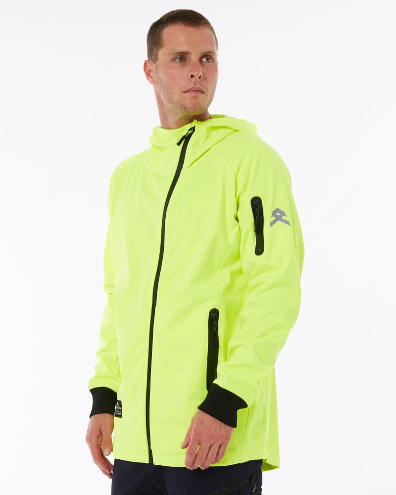 Tech Stretch Soft Shell Jacket - Hi Vis Yellow - Image 3