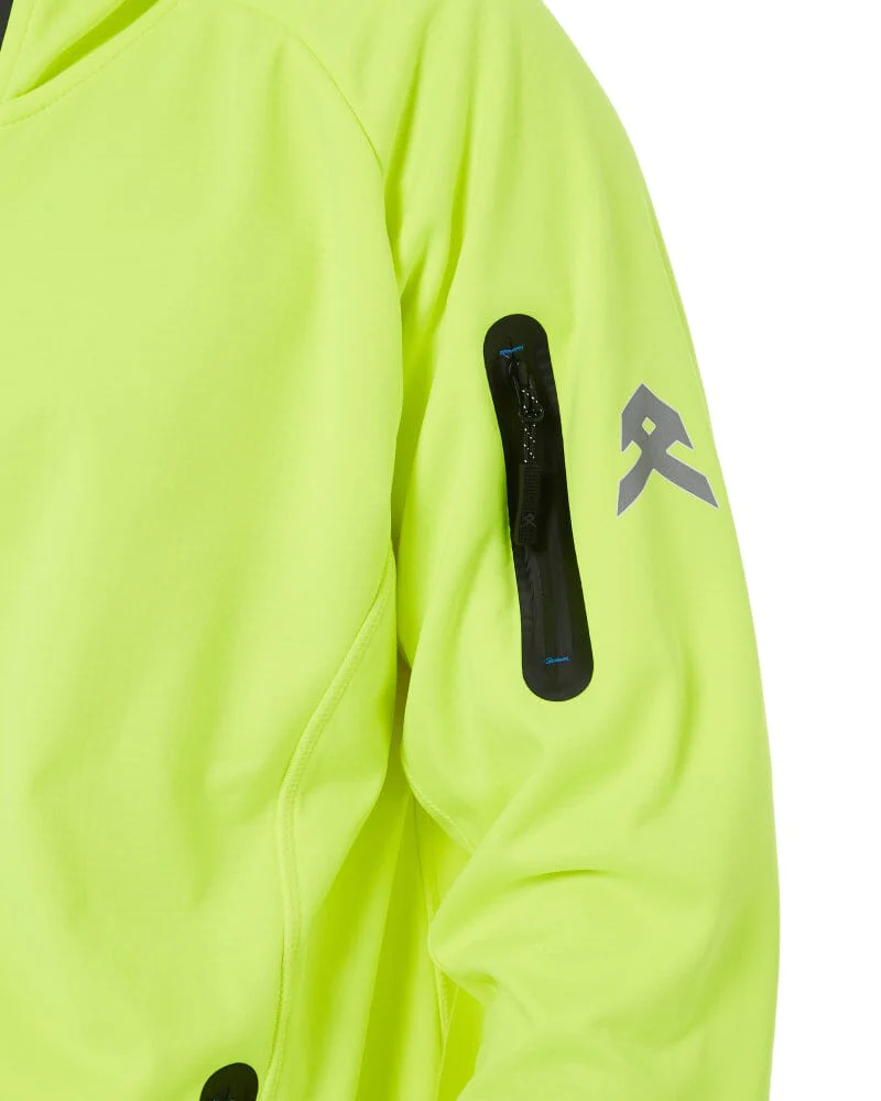 Tech Stretch Soft Shell Jacket - Hi Vis Yellow - Image 6