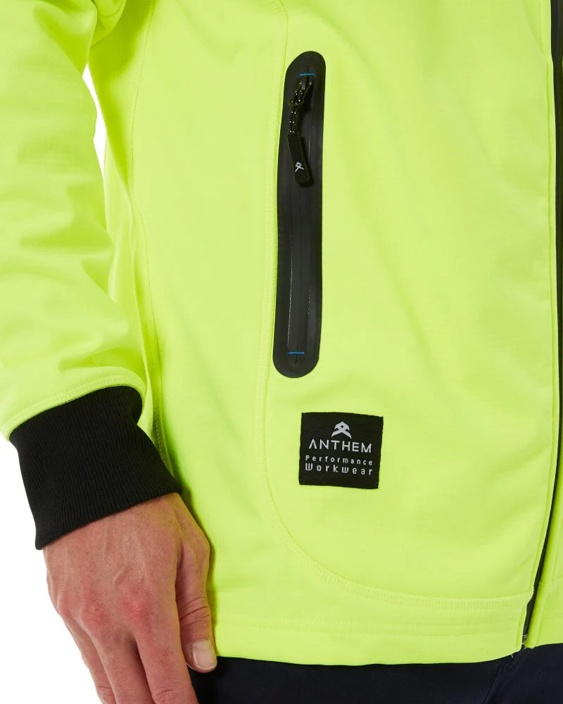 Tech Stretch Soft Shell Jacket - Hi Vis Yellow - Image 7