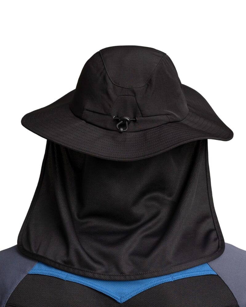 Wide Brim Hat With Legionnaires Flap - Black - Image 3
