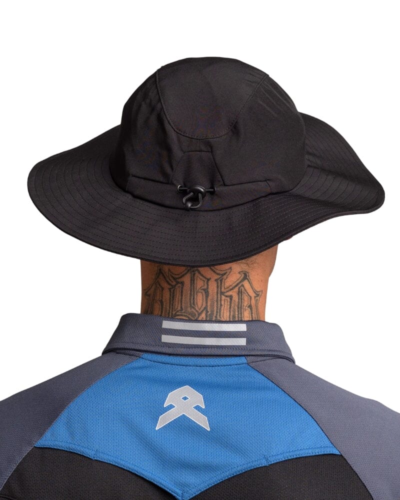 Wide Brim Hat With Legionnaires Flap - Black - Image 4