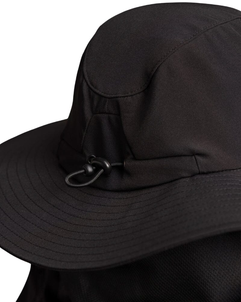 Wide Brim Hat With Legionnaires Flap - Black - Image 5