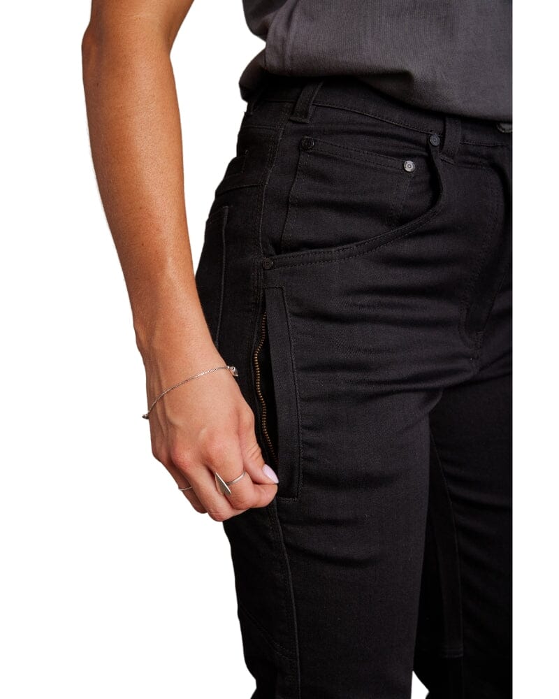 Womens Tech Stretch Denim - Black Wash - Image 4