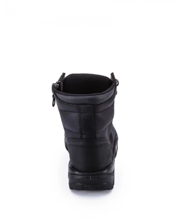 Argyle Lace Up Boot with Zip and Bump Cap - Black - Image 3