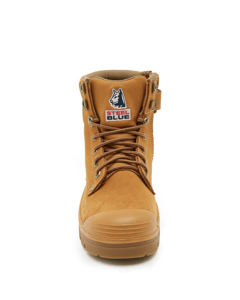 Argyle Lace Up Boot with Zip and Bump Cap - Wheat - Image 5