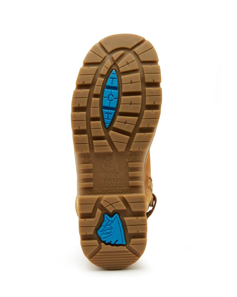 Argyle Lace Up Boot with Zip and Bump Cap - Wheat - Image 6