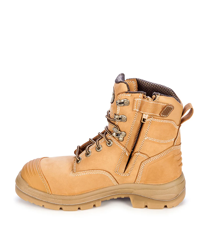 AT 55332Z Lace Up Zip Side Boot - Wheat - Image 2