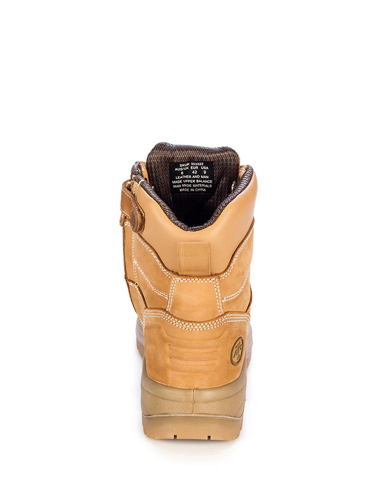 AT 55332Z Lace Up Zip Side Boot - Wheat - Image 3