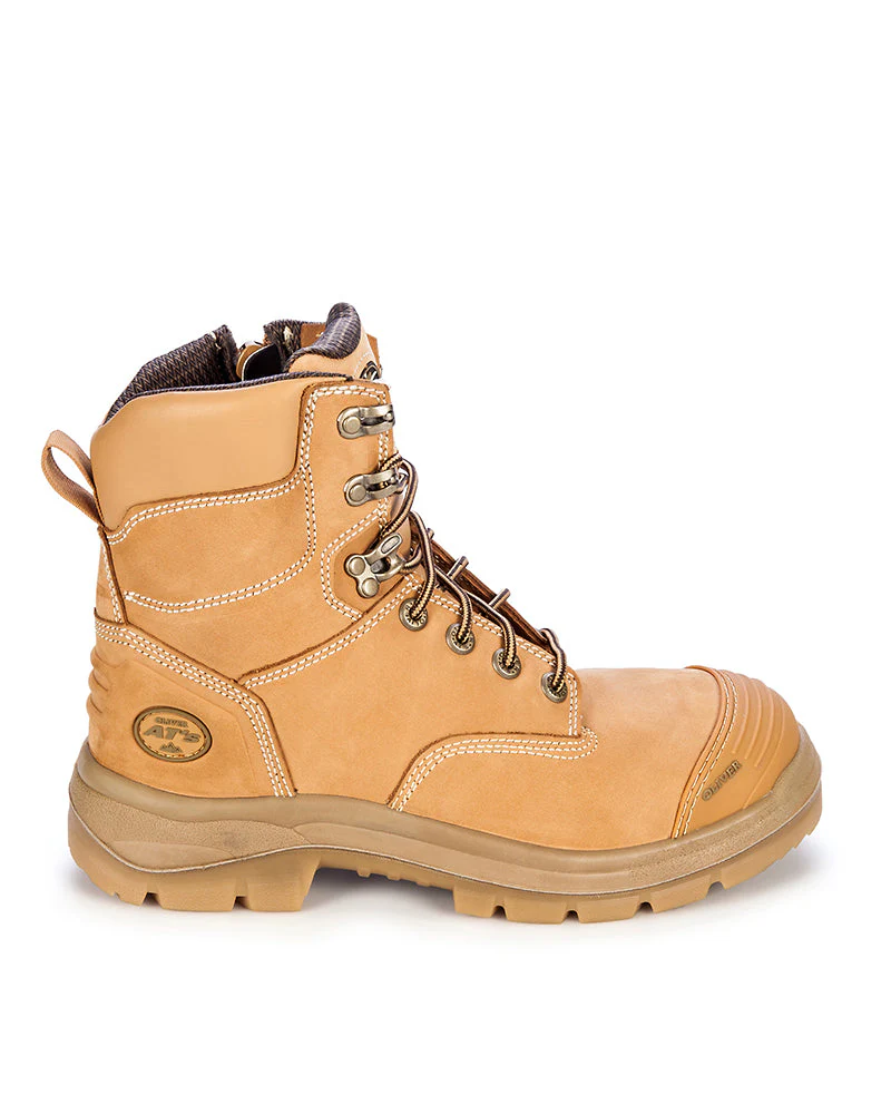 AT 55332Z Lace Up Zip Side Boot - Wheat - Image 4