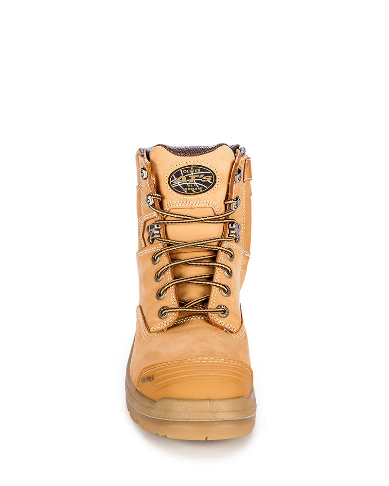 AT 55332Z Lace Up Zip Side Boot - Wheat - Image 5