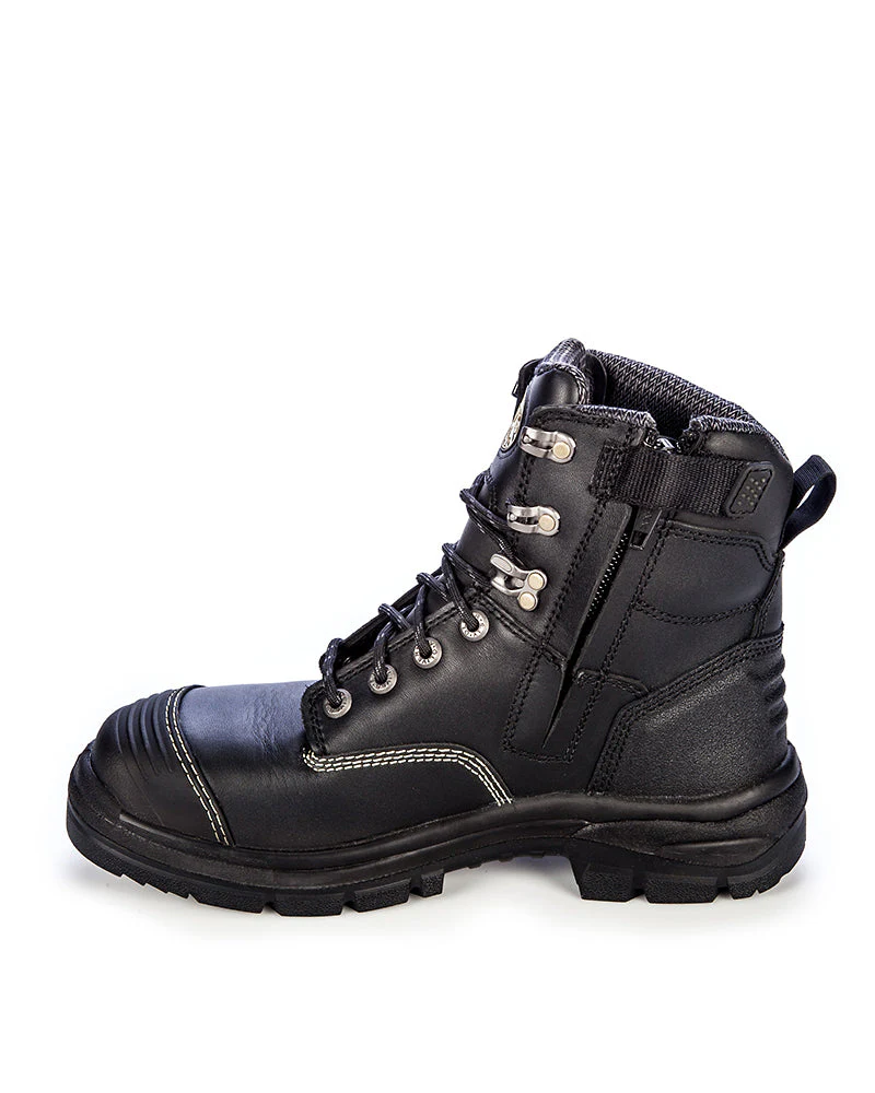 AT 55345Z Zip Side Lace Up Boot - Black - Image 2