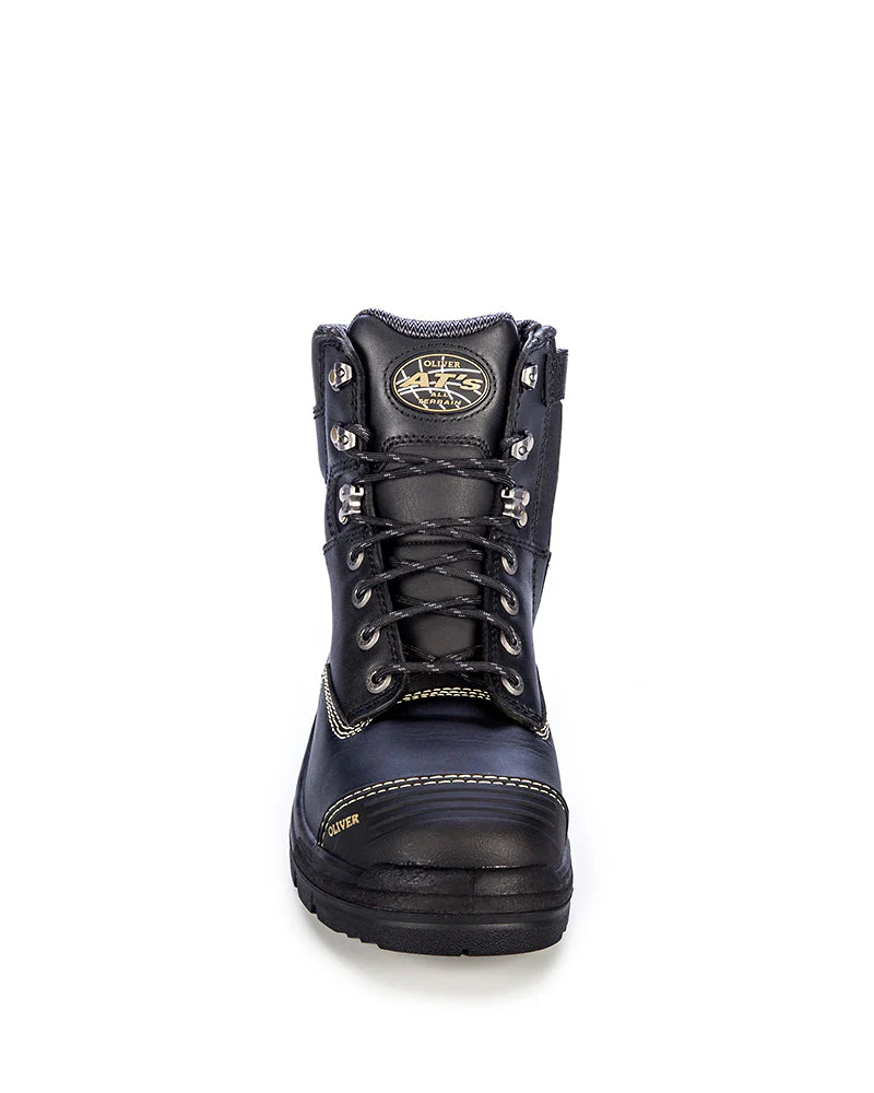 AT 55345Z Zip Side Lace Up Boot - Black - Image 5