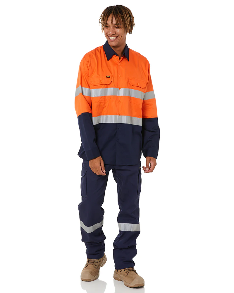 3M Taped Cool Lightweight Shirt LS - Orange/Navy - Image 2