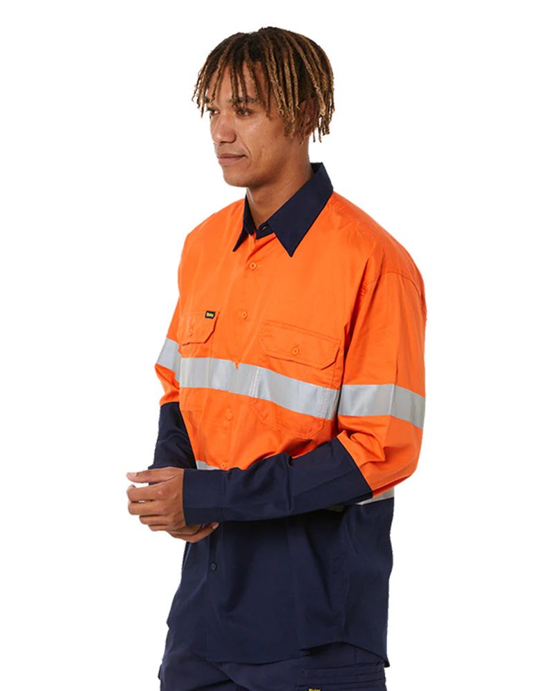 3M Taped Cool Lightweight Shirt LS - Orange/Navy - Image 3