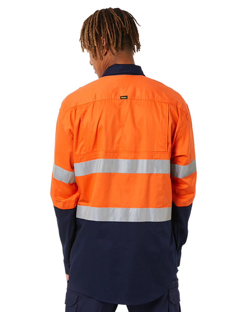 3M Taped Cool Lightweight Shirt LS - Orange/Navy - Image 4