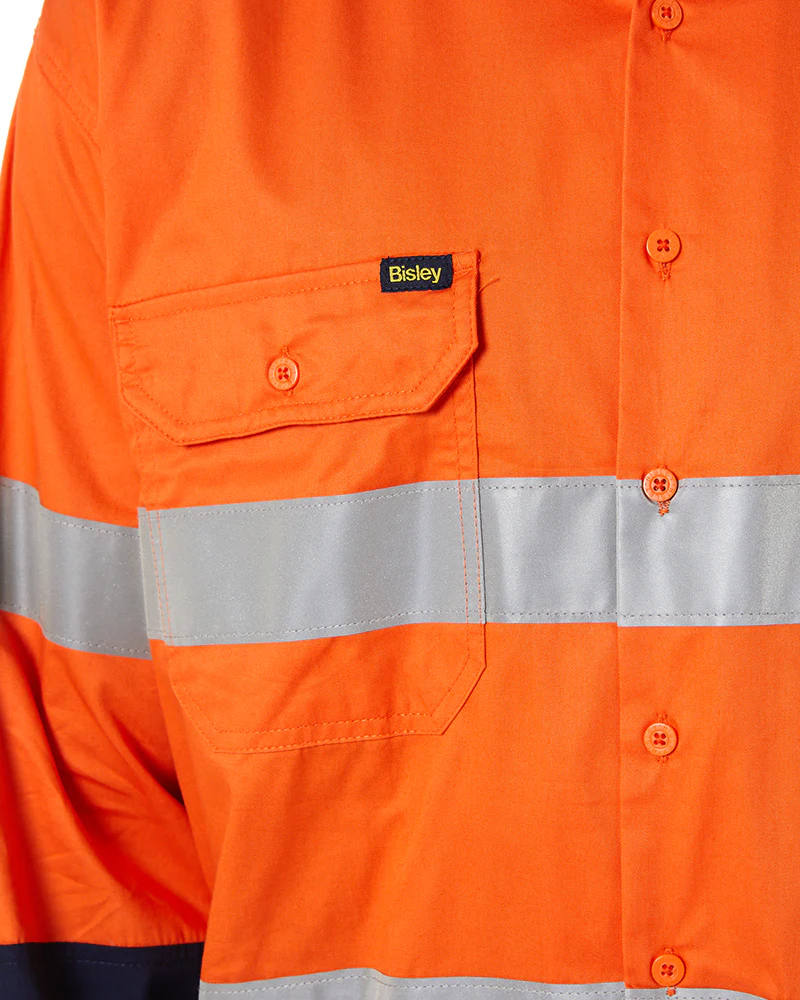 3M Taped Cool Lightweight Shirt LS - Orange/Navy - Image 5