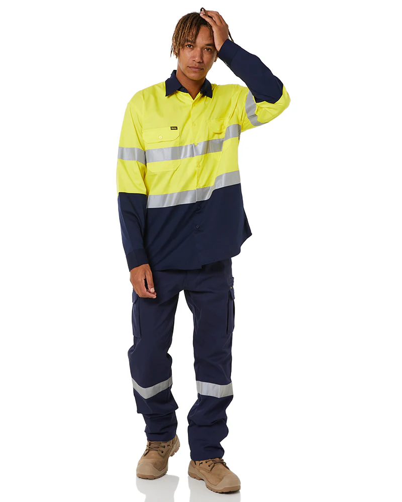 3M Taped Cool Lightweight Shirt LS - Yellow/Navy - Image 2
