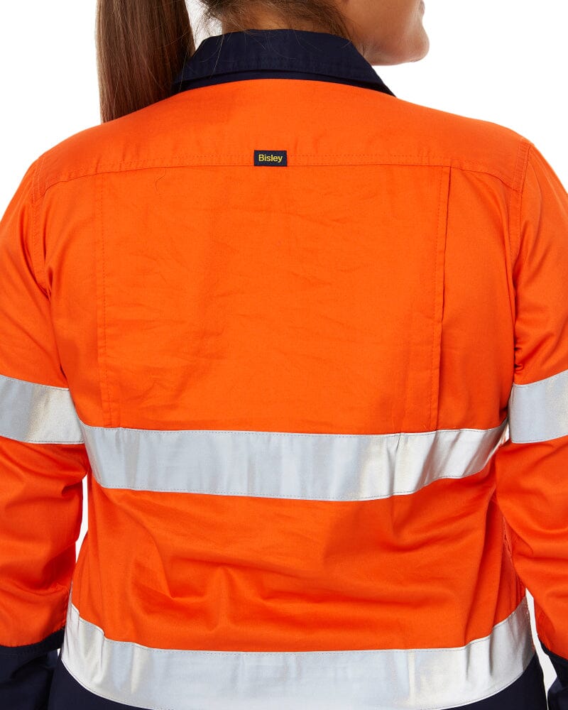 3M Taped Hi Vis Cool Lightweight LS Shirt - Orange/Navy - Image 5