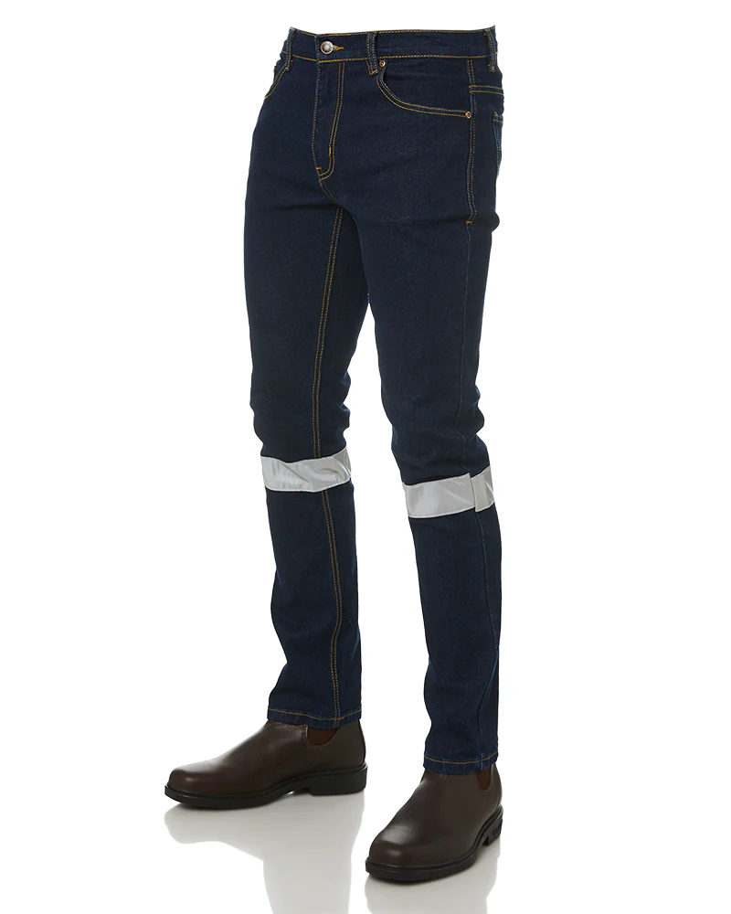 3M Taped Rough Rider Stretch Denim Jeans - Navy - Image 3