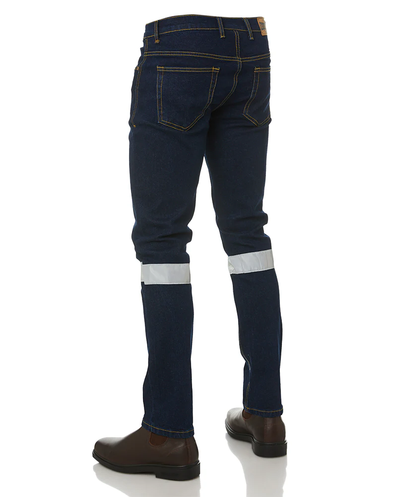 3M Taped Rough Rider Stretch Denim Jeans - Navy - Image 4