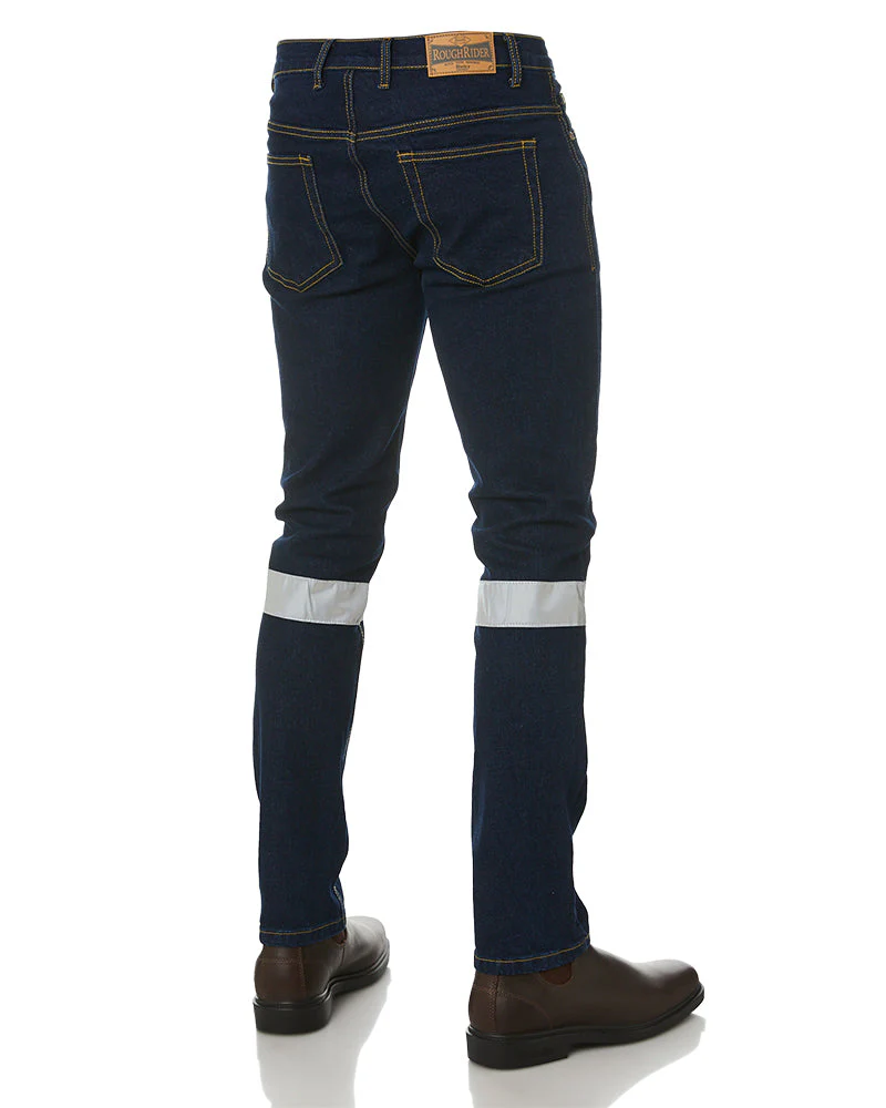3M Taped Rough Rider Stretch Denim Jeans - Navy - Image 5