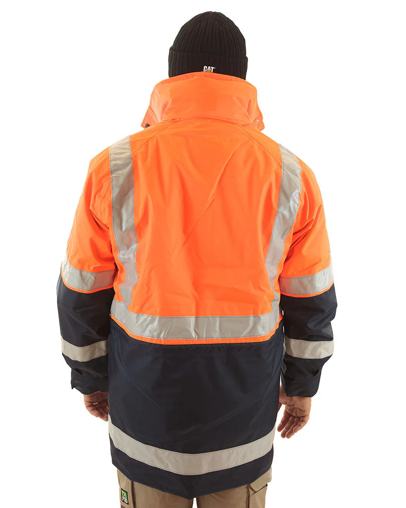 5 in 1 Rain Jacket - Orange/Navy - Image 3