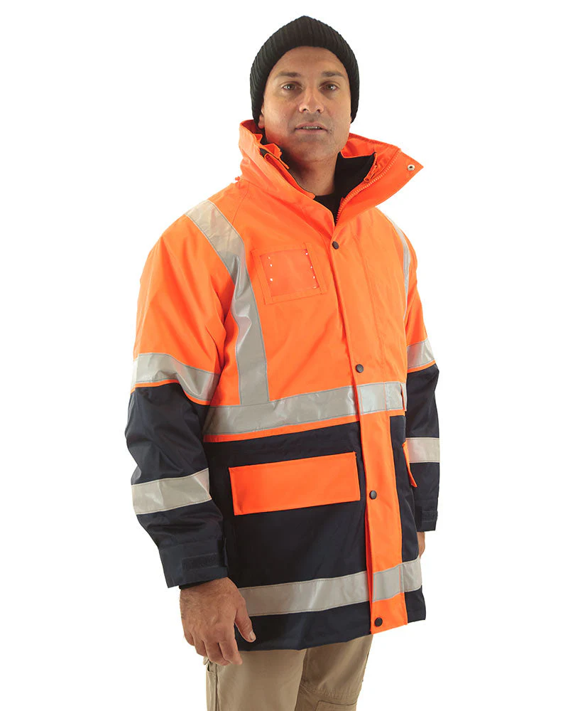 5 in 1 Rain Jacket - Orange/Navy - Image 4