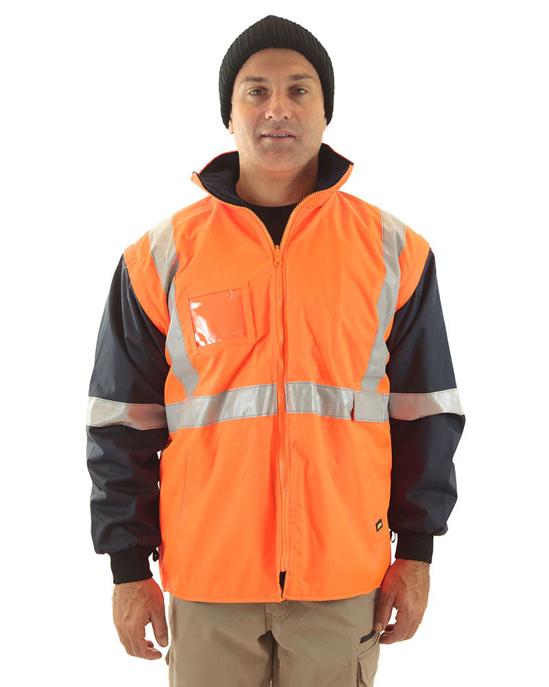 5 in 1 Rain Jacket - Orange/Navy - Image 5