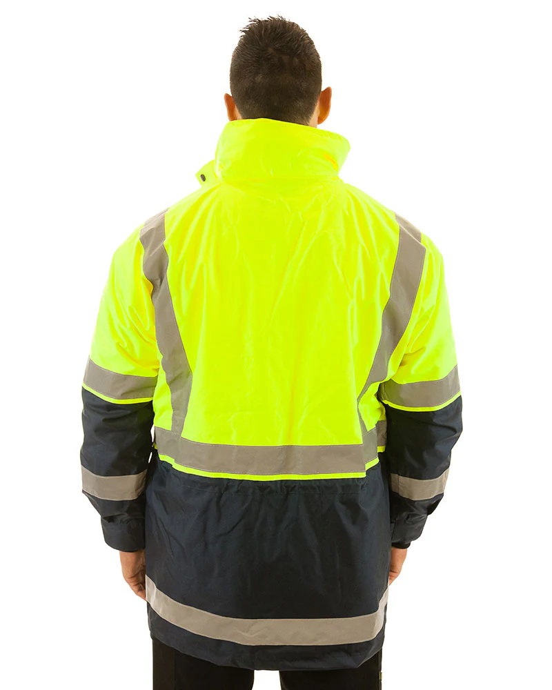 5 in 1 Rain Jacket - Yellow/Navy - Image 3