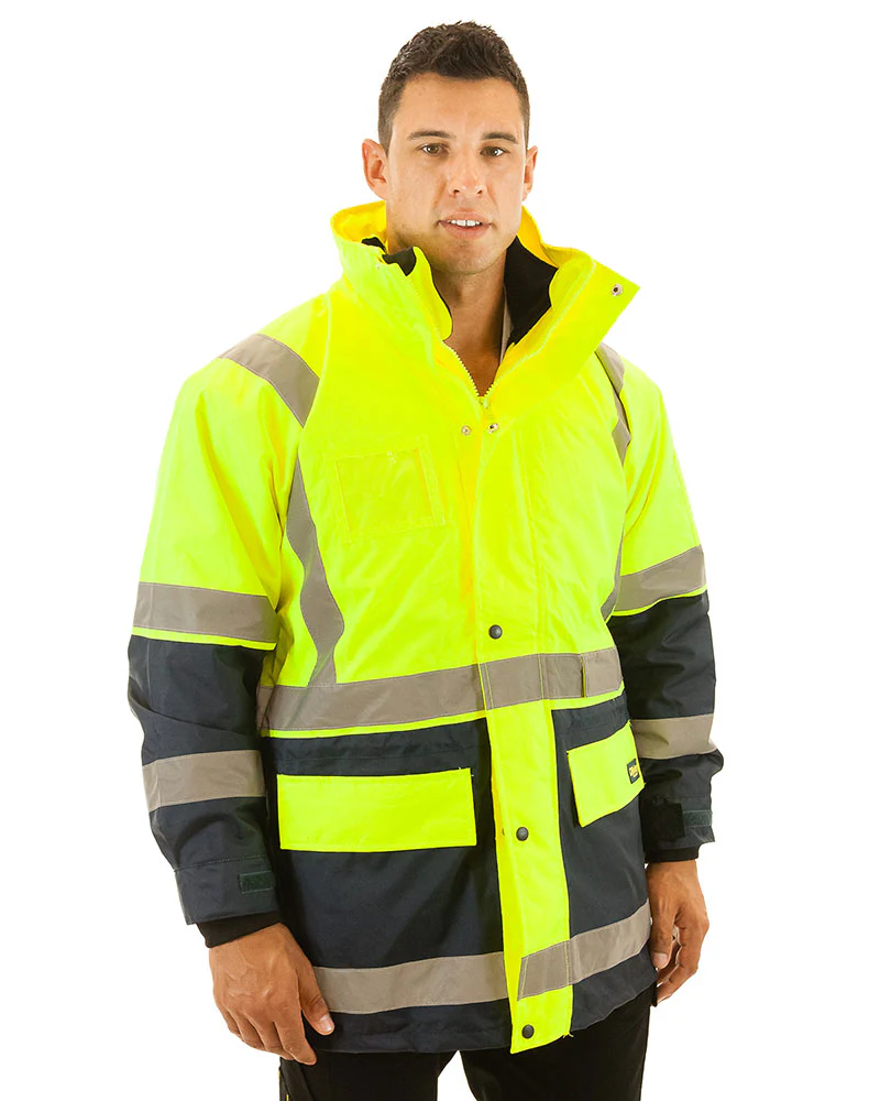 5 in 1 Rain Jacket - Yellow/Navy - Image 4