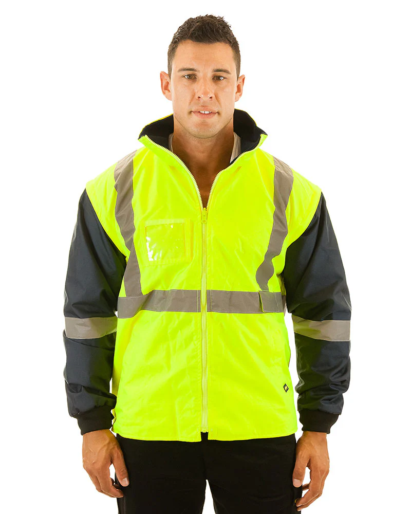 5 in 1 Rain Jacket - Yellow/Navy - Image 5