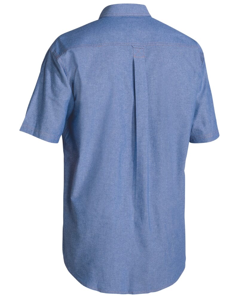 Chambray Short Sleeve Shirt - Blue - Image 2