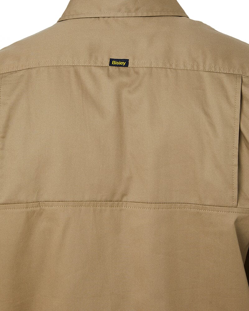 Closed Front Mens Lightweight LS Drill Shirt - Khaki - Image 5