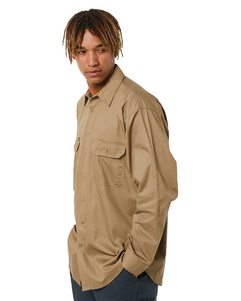 Cool Lightweight Drill Shirt LS - Khaki - Image 3