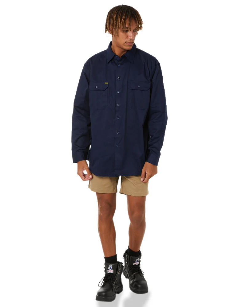 Cool Lightweight Drill Shirt LS - Navy - Image 2