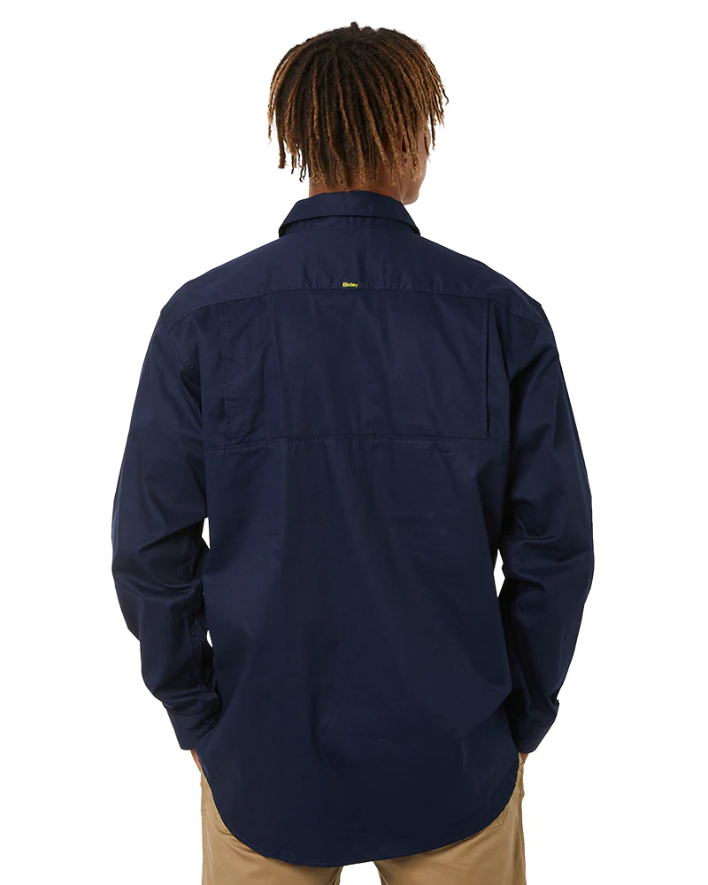 Cool Lightweight Drill Shirt LS - Navy - Image 4