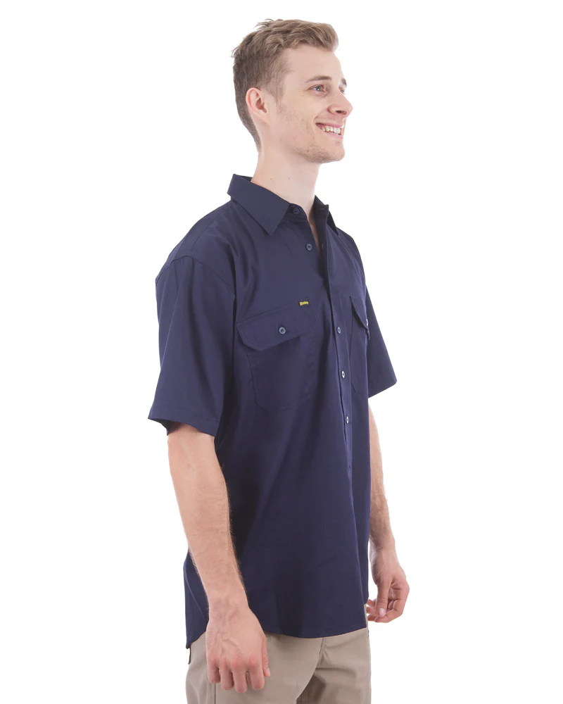 Cool Lightweight Drill Shirt SS - Navy - Image 4