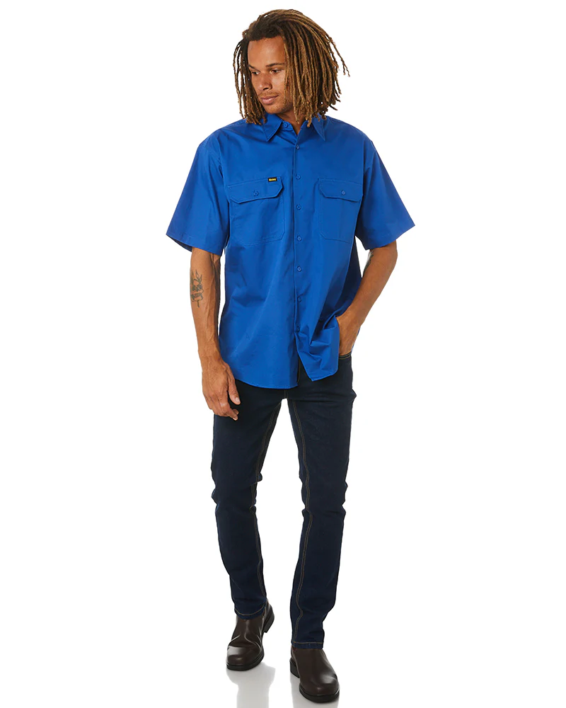 Cool Lightweight Drill Shirt SS - Royal - Image 2