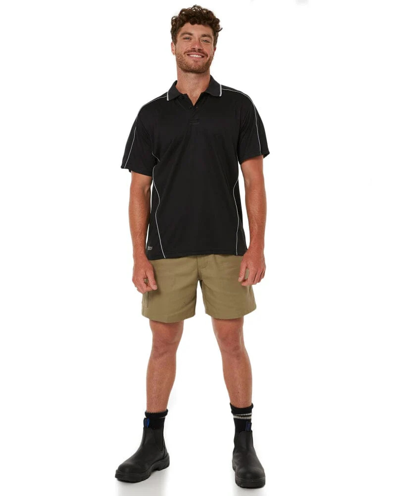 Cool Mesh Polo Shirt With Reflective Piping - Black - Image 2