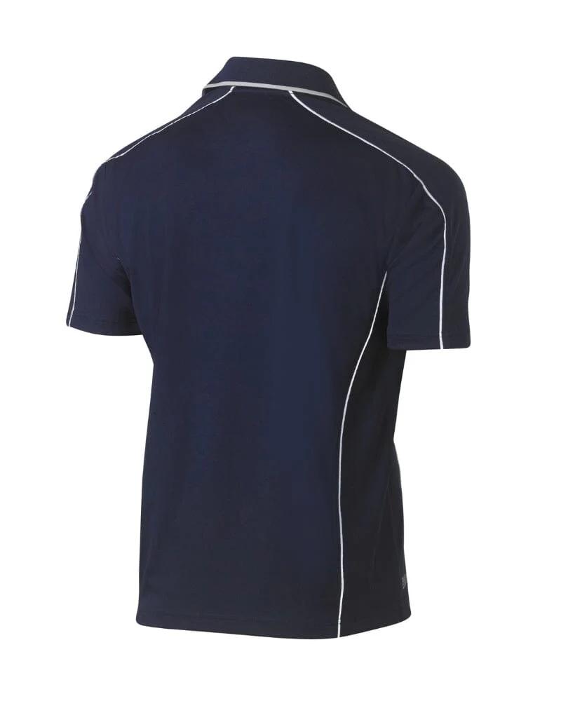 Cool Mesh Polo Shirt With Reflective Piping - Navy - Image 2