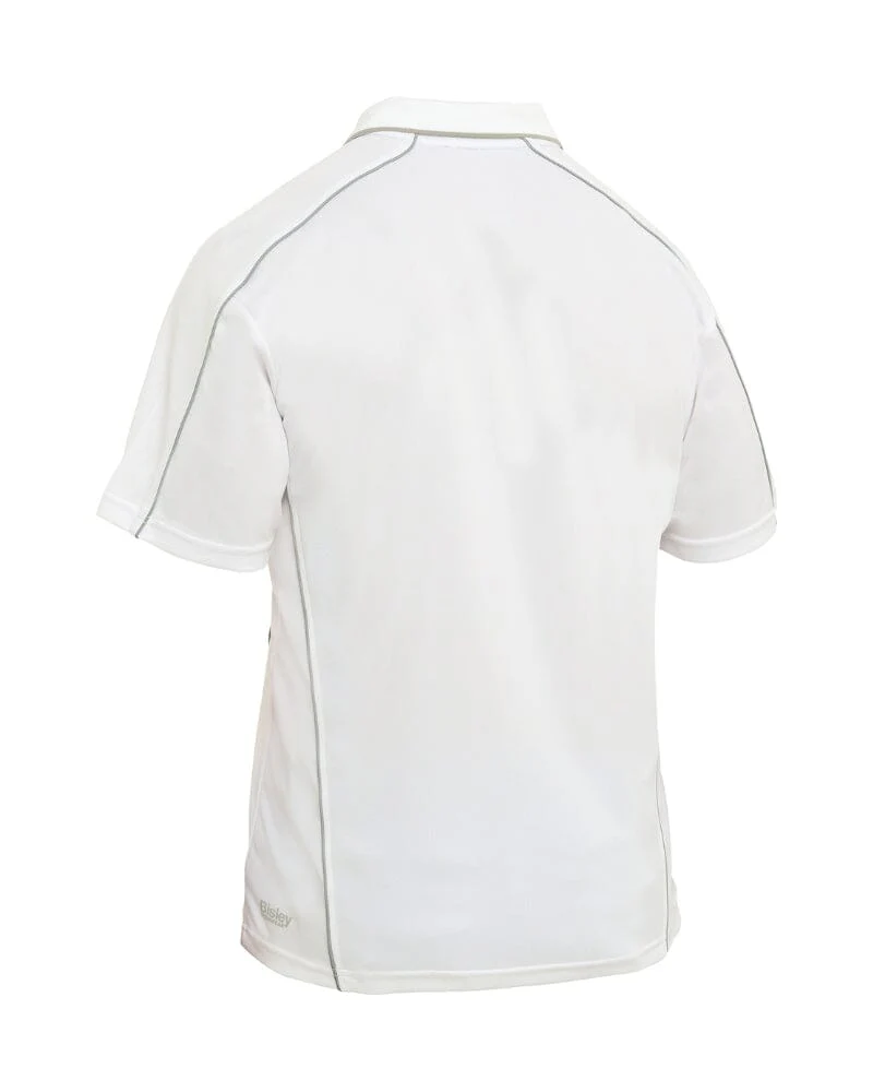 Cool Mesh Polo Shirt With Reflective Piping - White - Image 2