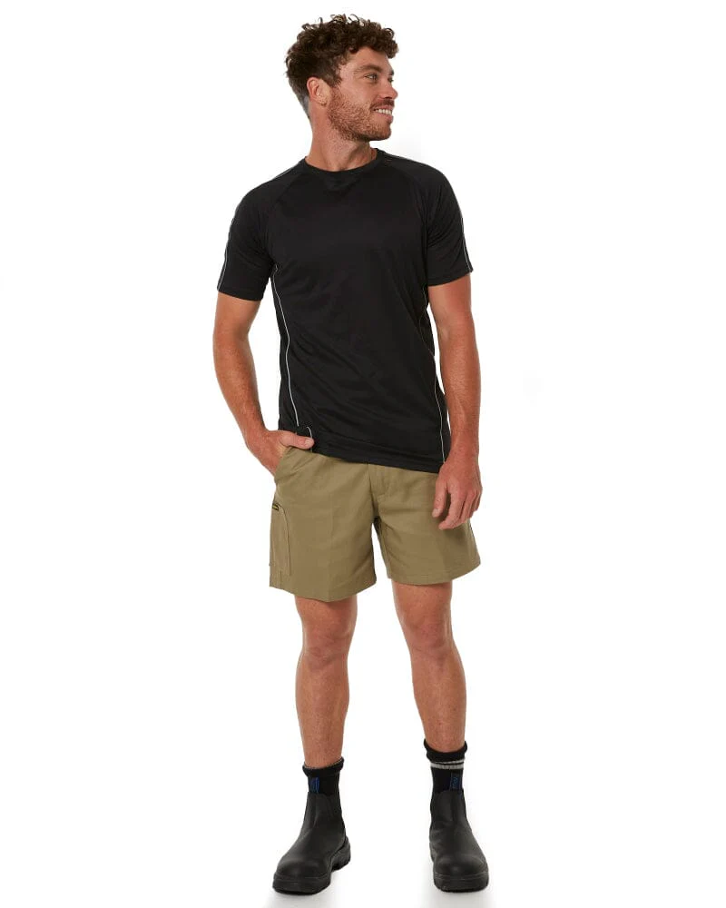 Cool Mesh Tee With Reflective Piping - Black - Image 2