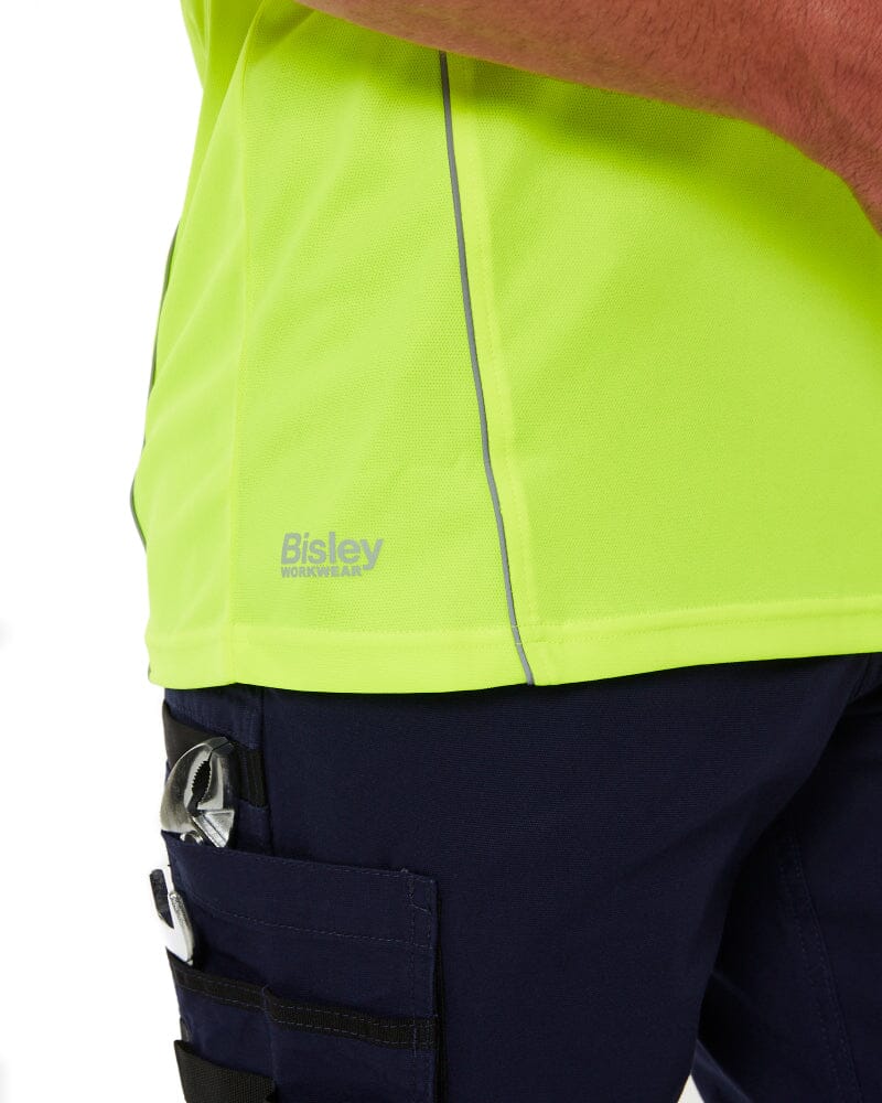 Cool Mesh Tee With Reflective Piping - Hi Vis Yellow - Image 5