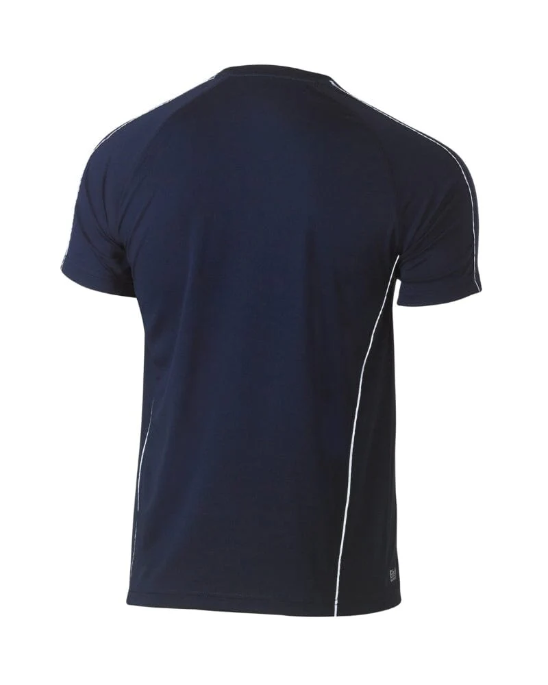 Cool Mesh Tee With Reflective Piping - Navy - Image 2