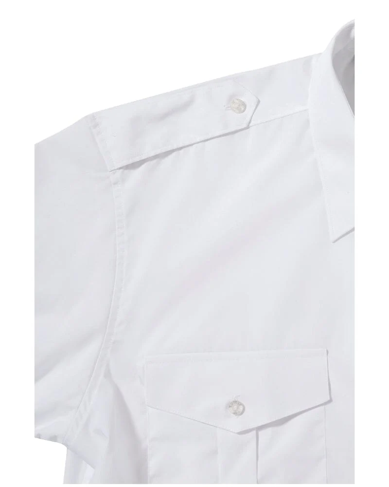 Epaulette Short Sleeve Shirt - White - Image 3